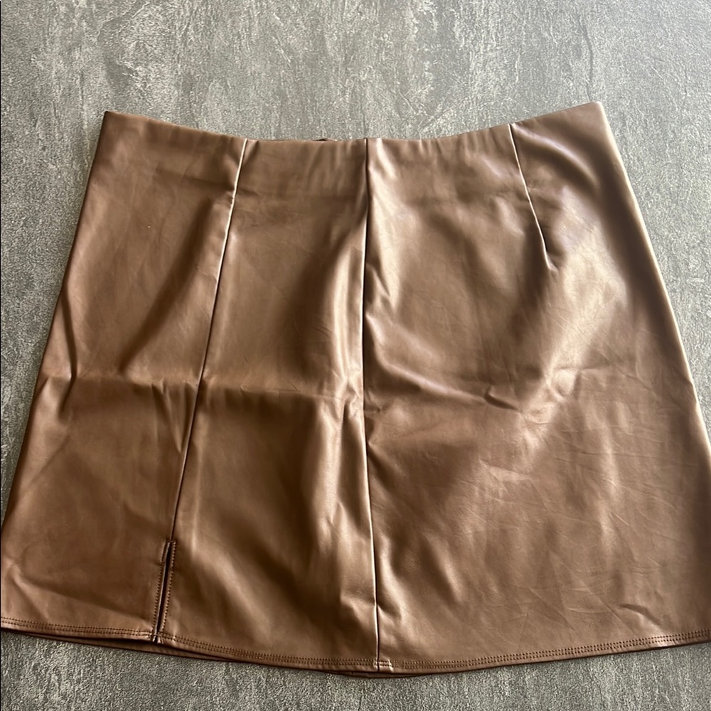 Brown Leather Skirt